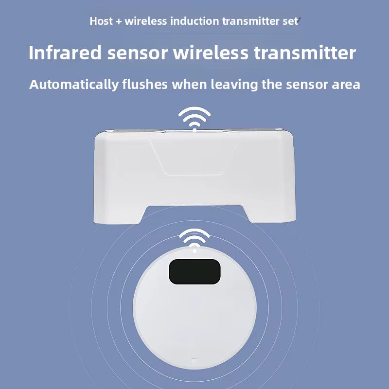 White sensor accessory and round toilet-mounted component