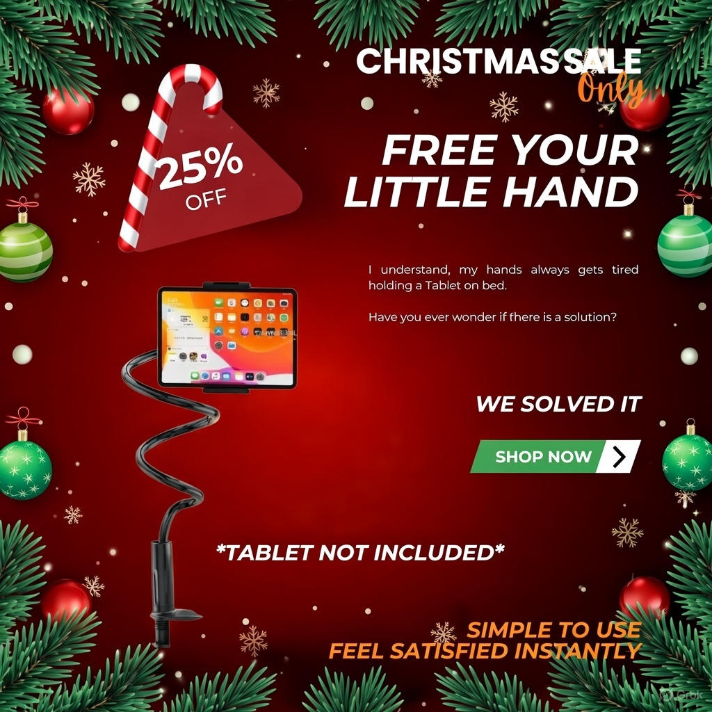 LazyHold 360° Flexible Phone & Tablet Stand – Adjustable Long Arm Clamp for Bed, Desk & Headboard