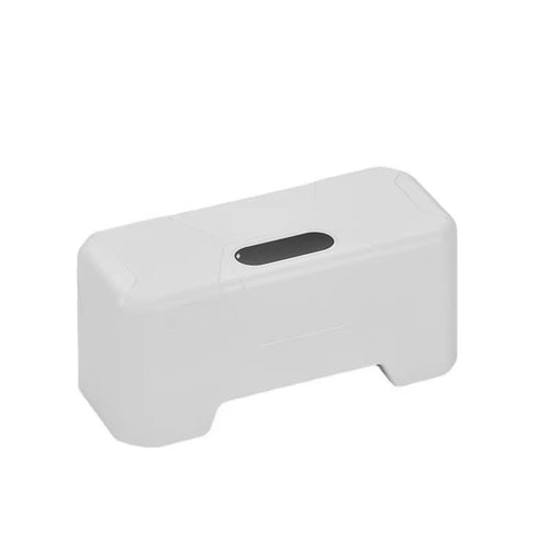 White LazyFlush sensor housing on a white background