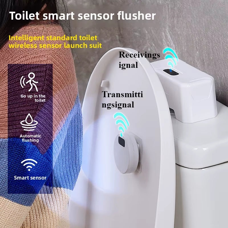Smart Infrared Induction Household Charging Automatic Toilet Flusher Set Push-Free Button Sensor Toilet Accessories