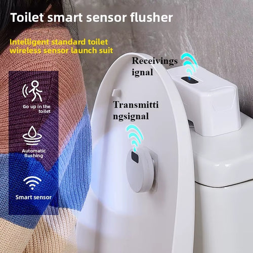 Smart Infrared Induction Household Charging Automatic Toilet Flusher Set Push-Free Button Sensor Toilet Accessories