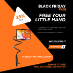 LazyHold 360° Flexible Phone & Tablet Stand – Adjustable Long Arm Clamp for Bed, Desk & Headboard