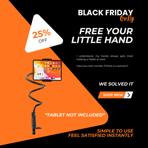 LazyHold 360° Flexible Phone & Tablet Stand – Adjustable Long Arm Clamp for Bed, Desk & Headboard