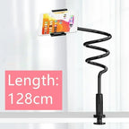 128Cm Phone Holder Stand Lazy Bracket Headrest Bed 360 Flexible Long Arms Clamp Mount for Iphone Samsung and 3.5~6.7" Device